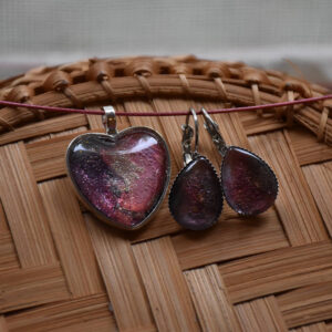 Rózsaszív – nyaklánc és fülbevaló